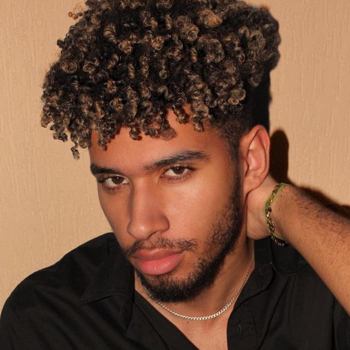 Front Fringe Afro-Textured Hair with Beard