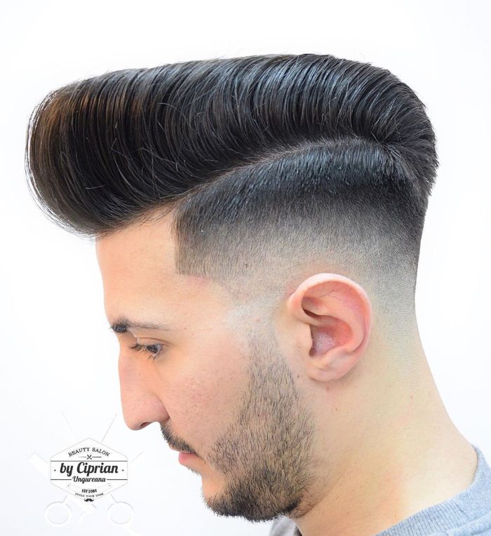 Side-Parted Pompadour Style