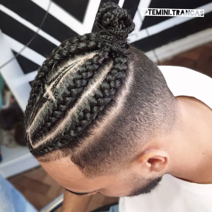 Braided Man Bun Fade