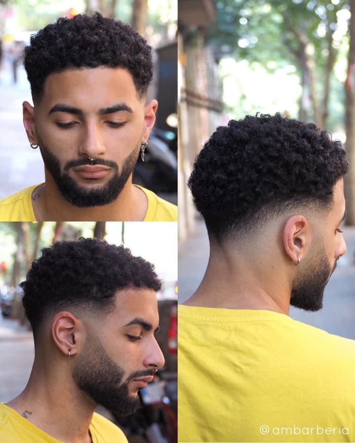 Tapered Short Afro with Beard