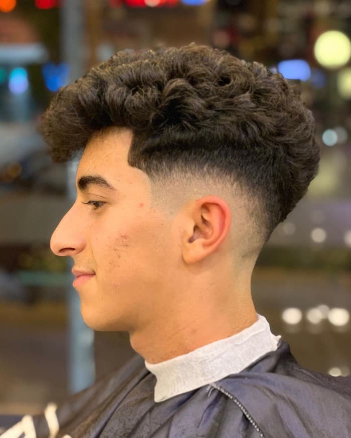 Curved Fade with Curls