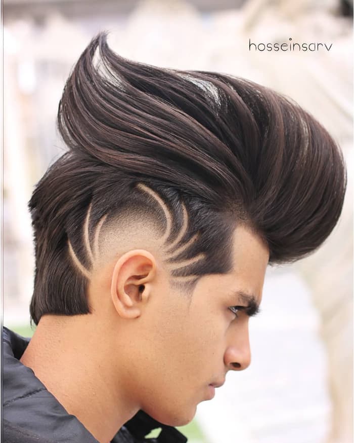 Modern pompadour with undercut