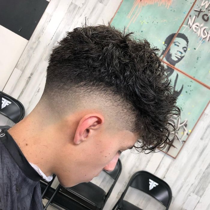 High Fade with Mid-Length Top