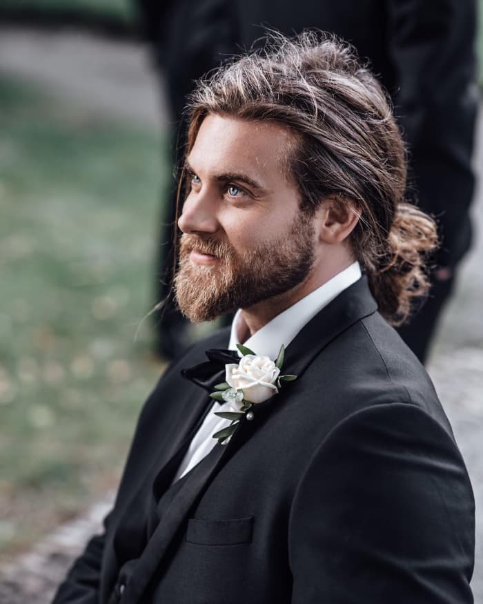 Man Ponytail + Long Hair and Beard