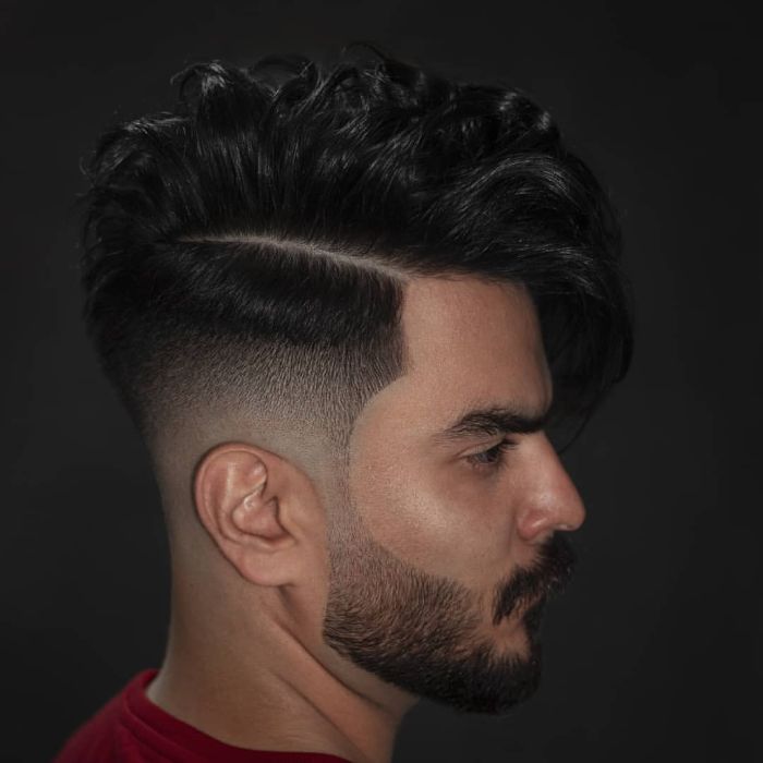 Messy Medium-Length Haircut with Beard