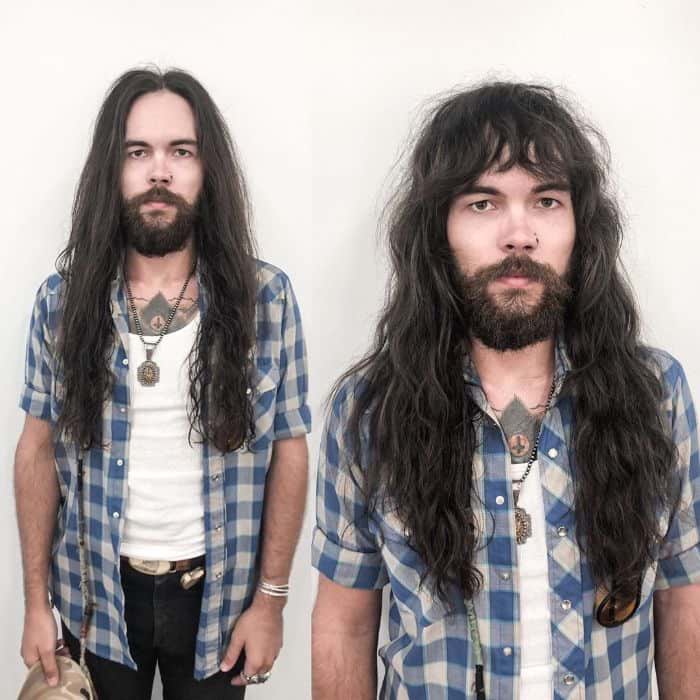 Long Dark Hair with Beard