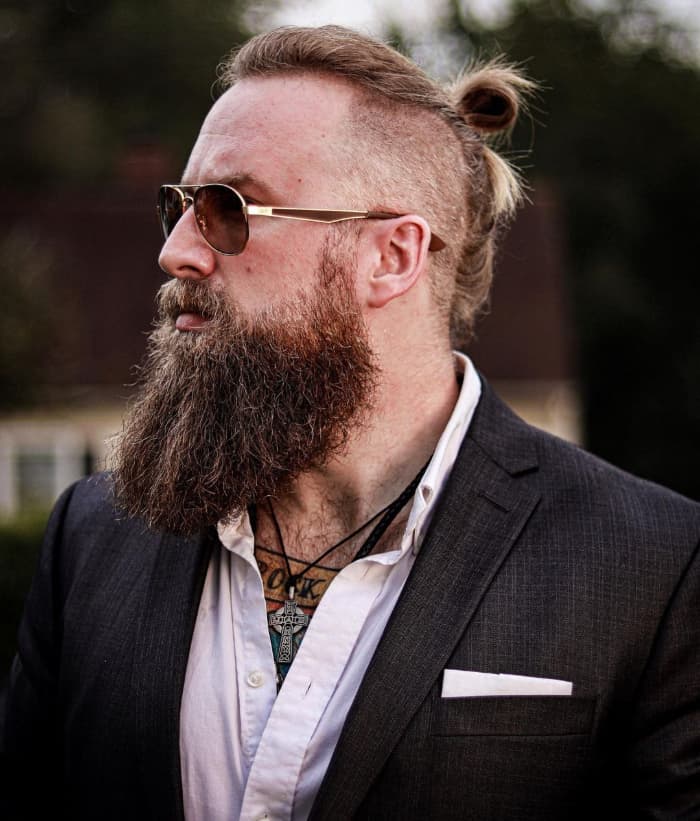 Top Knot + Short Sides + Beard