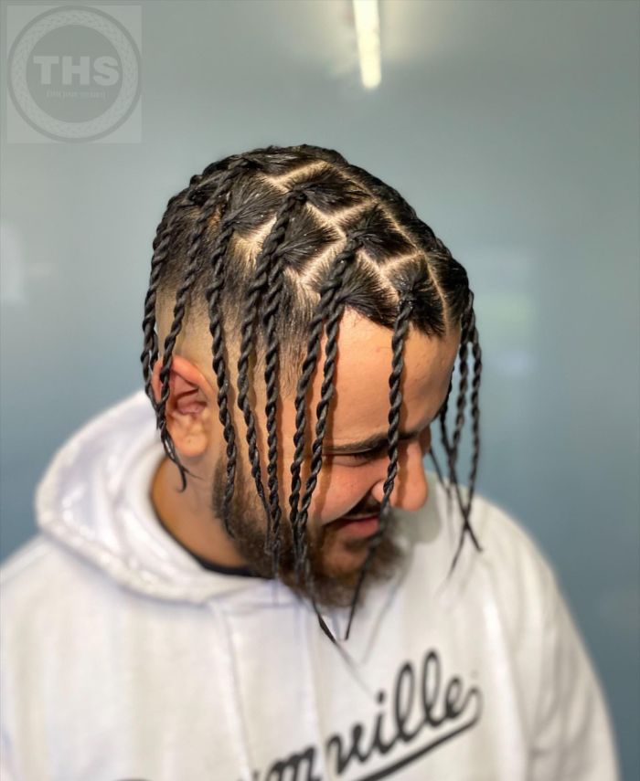 Twisted Curls with Drop Fade