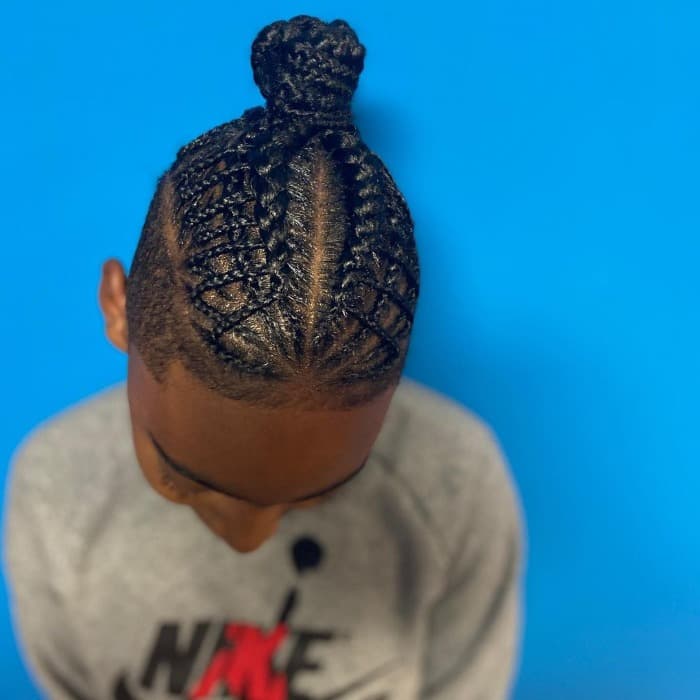 Little Boy Bun with Braids