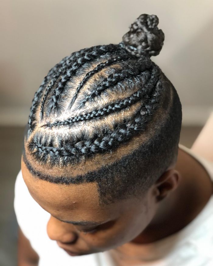 Man Bun Undercut with Braids