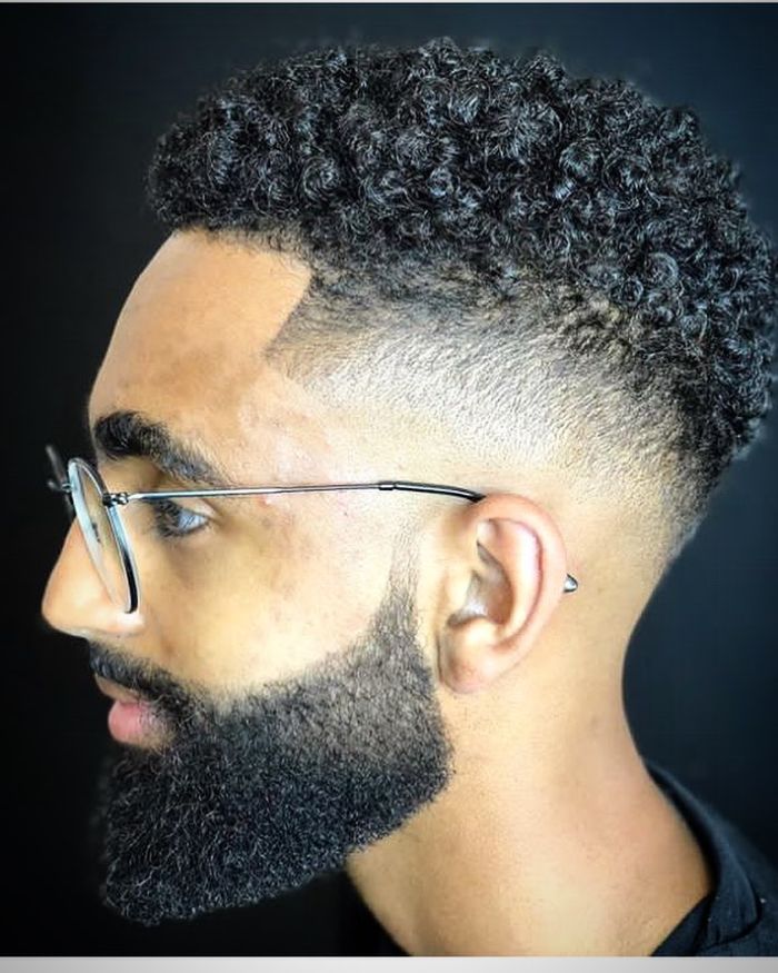 Bald Fade Short Kinky Hair Full Beard