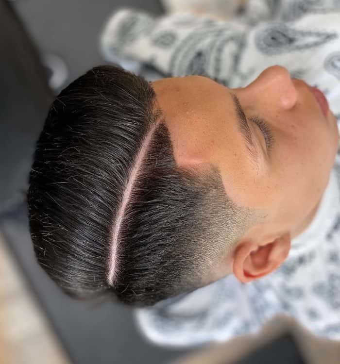 Mid Fade + Part + Comb Over