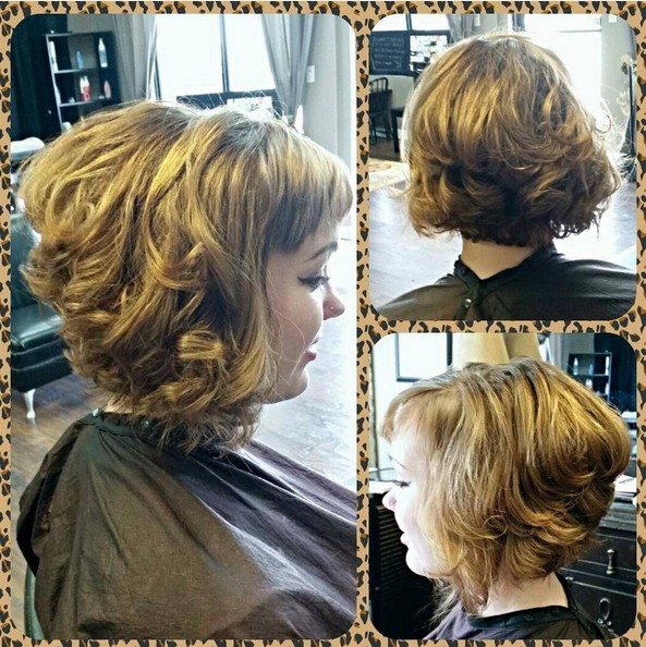 Cut&curled angled bob