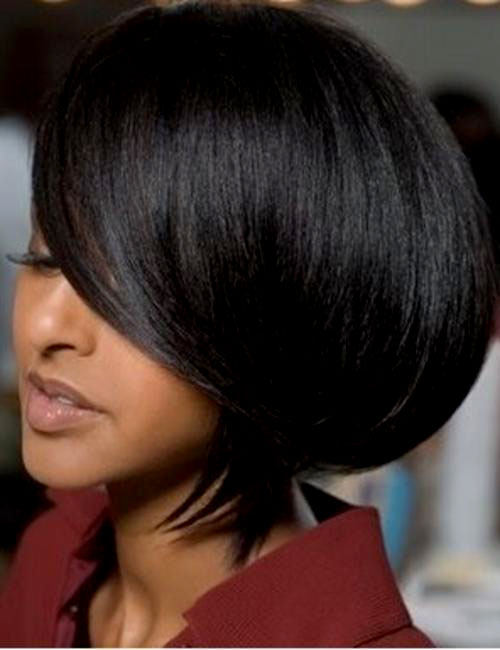 Short Straight Bob Haircut for Black Women