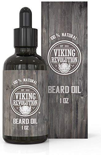 Viking Revolution Beard Oil Conditioner - All Natural Unscented Organic Argan & Jojoba Oils â€“ Softens, Smooths & Strengthens Beard Growth â€“ Grooming Beard and Mustache Maintenance Treatment, 1 Pack