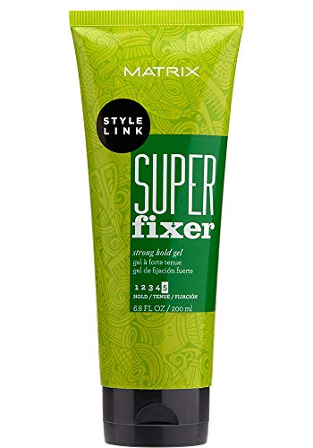 MATRIX Style Link Super Fixer Strong Hold Gel | Adds Structure & Shine | Strong Hold | For Thick To Fine Hair | 6.8 Fl. Oz.