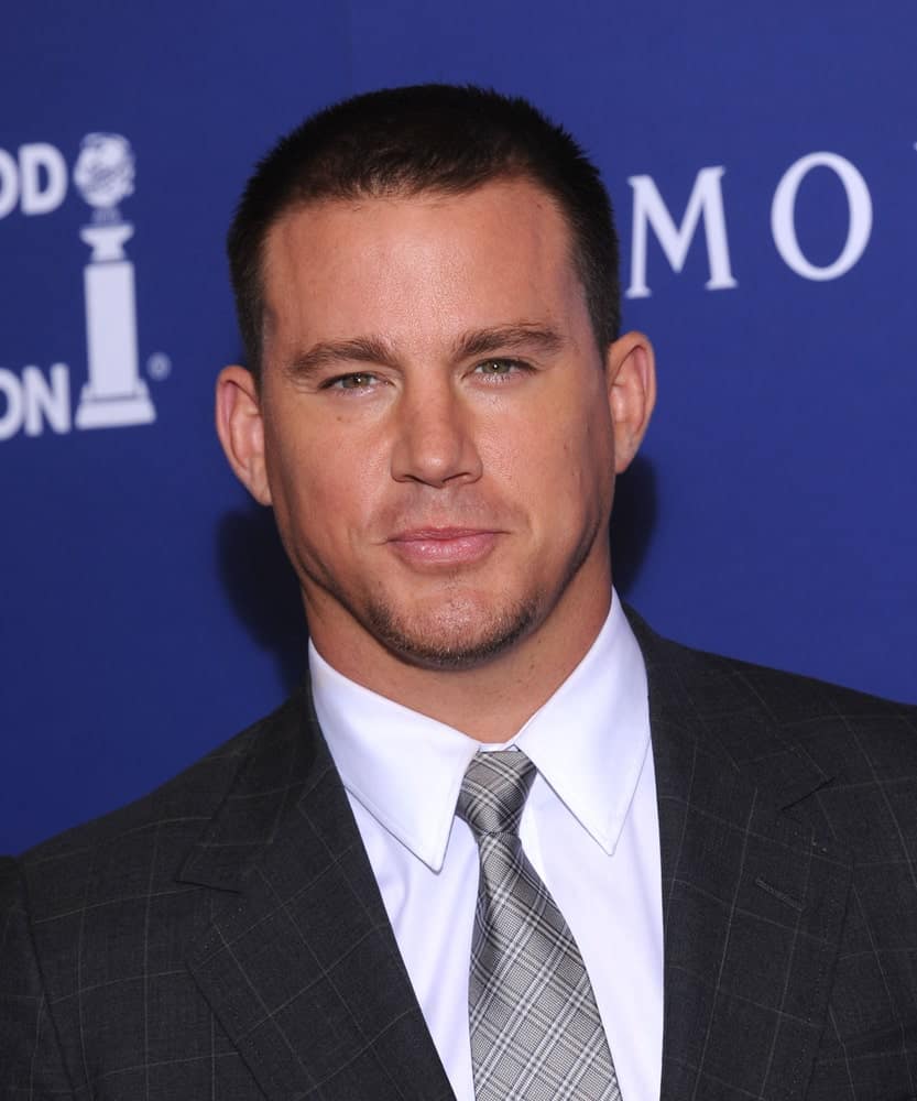 Channing Tatum wore a check suit and tie along with a buzz cut 'do and some beard during the HFPA Annual Installation Dinner 2014 on August 14th.