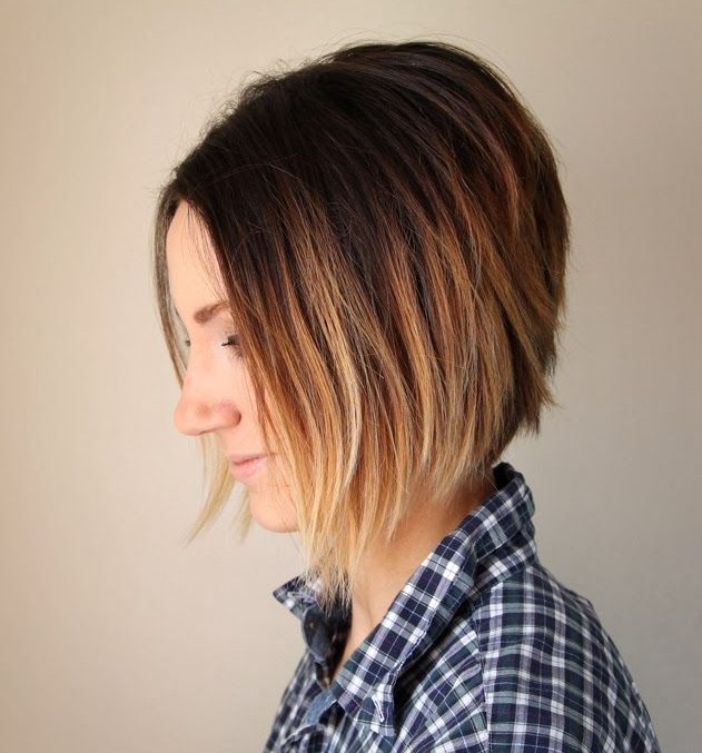 Short Ombre A-line Bob Haircut