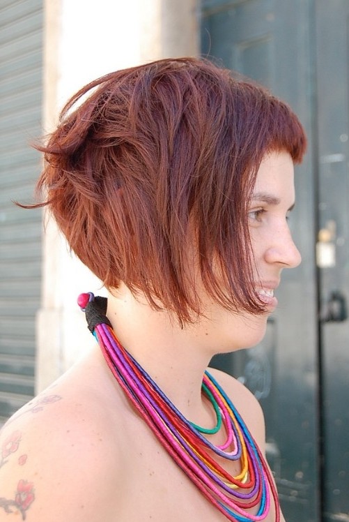 Short Red Bob Hairstyle for Summer