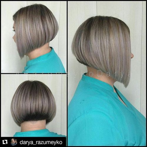 Short straight invert bob hairstyle