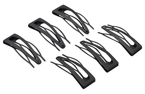 Revlon Rubberized Double Grip Black Hair Clips, 6 count