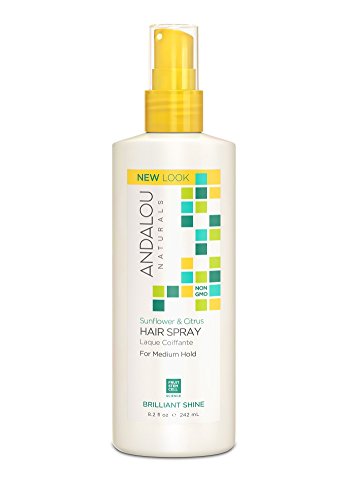 Andalou Naturals Sunflower & Citrus Brilliant Shine Hair Spray, 8.2 oz., Helps Give Hair Smooth Shine & De-Frizz Split Ends