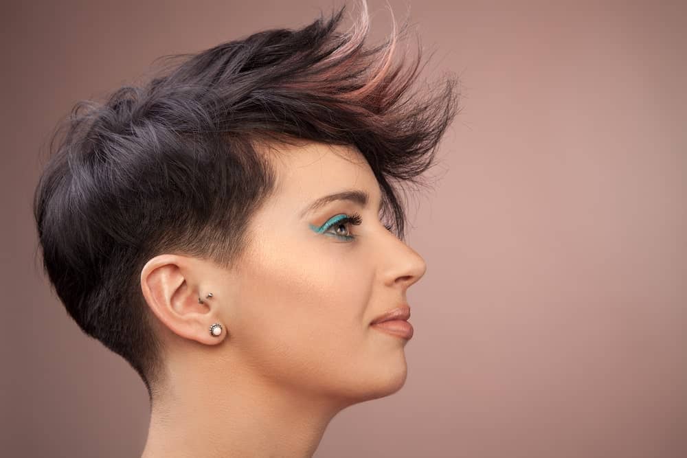 Woman with Boyish Hair and Blue Eyeliner