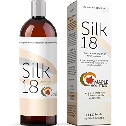 Silk18 Natural Hair Conditioner Argan Oil Sulfate Free Treatment for Dry and Damaged Hair Silk Amino Acids Jojoba & Keratin All Hair Types Women & Men & Teens Safe for Color Treated Hair 8 Ounce