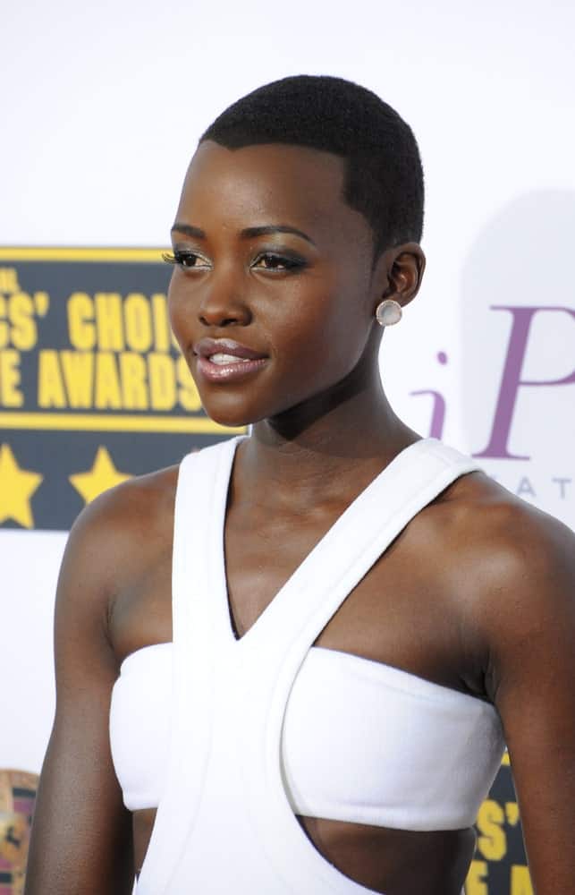 Lupita Nyong'o at the 19th Annual Critics' Choice Awards at The Barker Hangar, Santa Monica Airport.