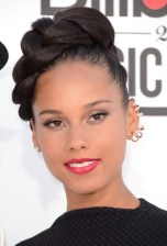 Alicia Keys Large Glossy Braid Updo 2013