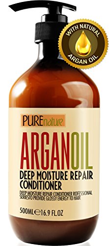 Moroccan Argan Oil Conditioner SLS Sulfate Free Organic - Best Hair Conditioner for Damaged, Dry, Curly or Frizzy Hair - Thickening for Fine/Thin Hair, Safe for Color and Keratin Treated Hair