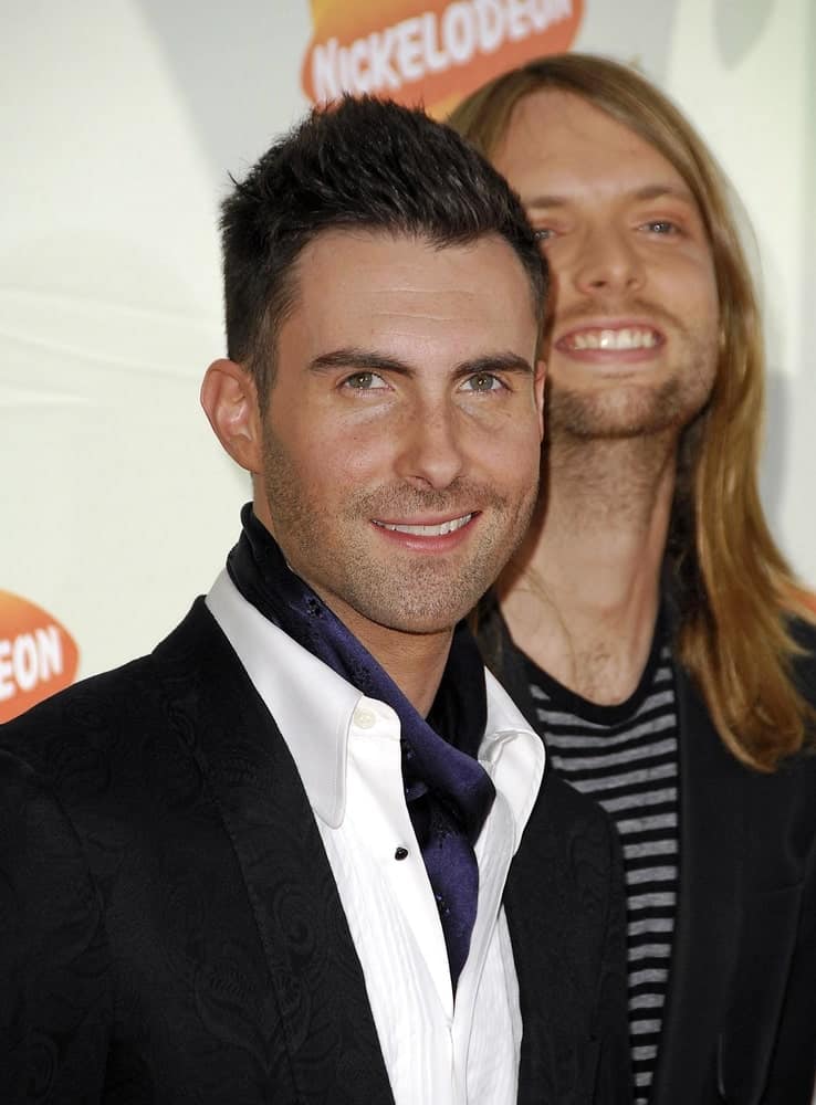 Adam Levine wore a stylish cravat with his iconic spiked fade hairstyle at the Nickelodeon's 20th Annual Kids' Choice Awards held at the Pauley Pavilion in Westwood on March 31, 2007.