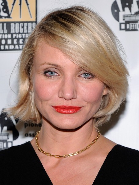 Short Hairstyles 2013: Cameron Diaz Short Haircut with Bangs