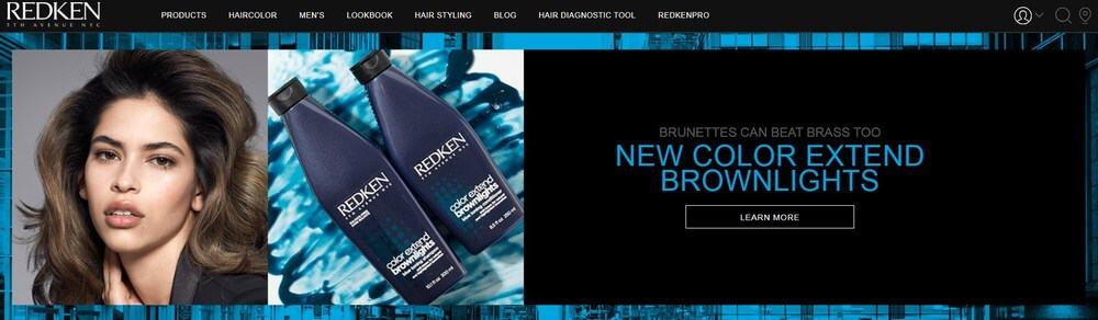 Redken homepage screenshot.