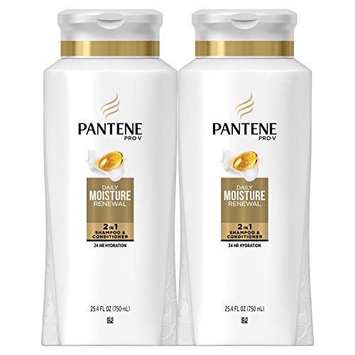 Pantene, Shampoo and Conditioner 2 in 1, Pro-V Daily Moisture Renewal for Dry Hair, 25.4 fl oz, Twin Pack