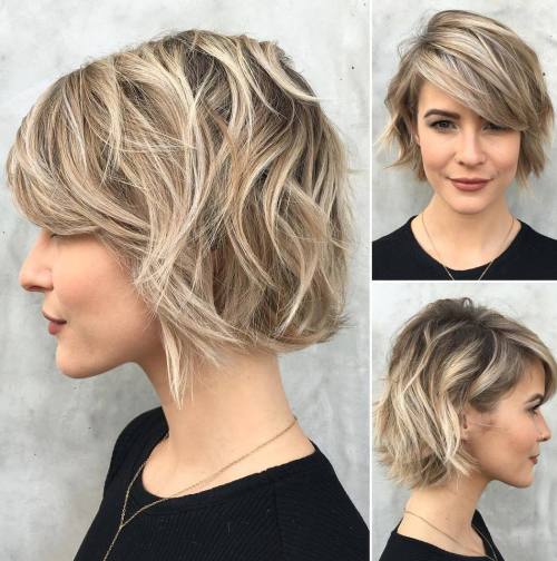 Curly Choppy Bob