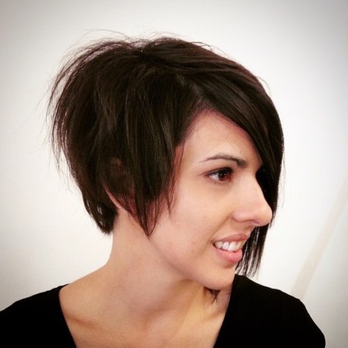 Trendy Cute asymmetrical bob haircut for short hair