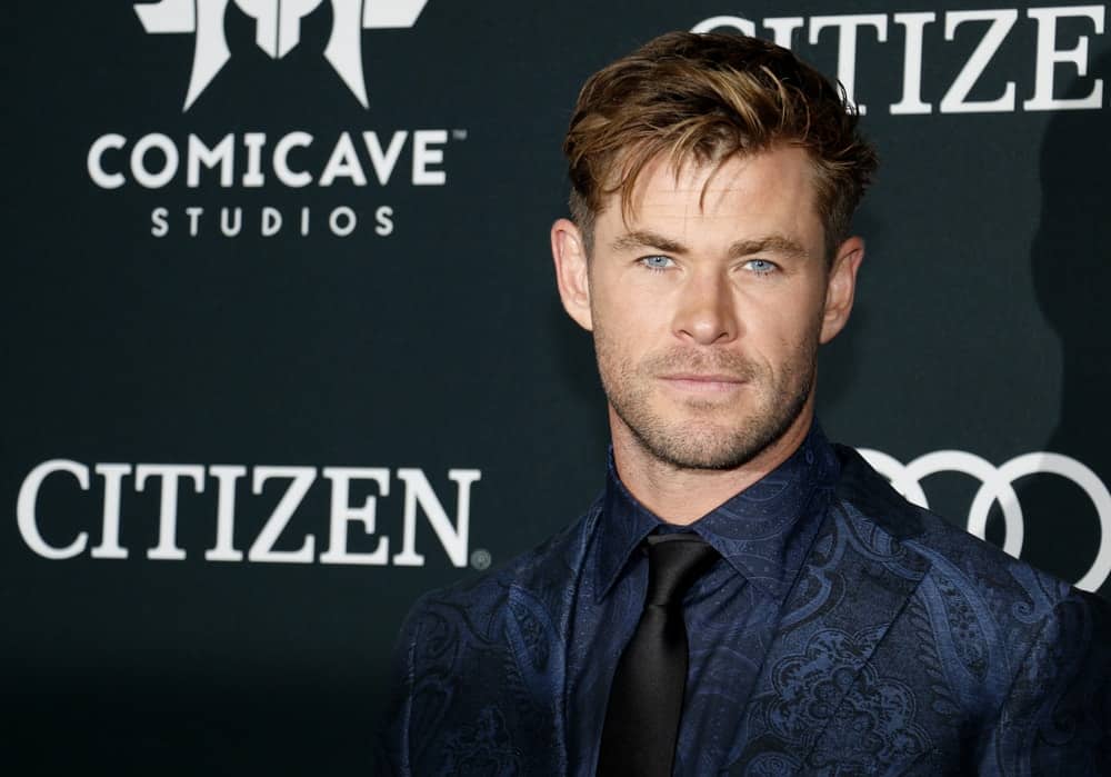 Chris Hemsworth attended the World premiere of 'Avengers: Endgame' held at the LA Convention Center in Los Angeles last April 22, 2019. He had on a detailed blue suit to complement his dark brown undercut fade hairstyle swept to one side.