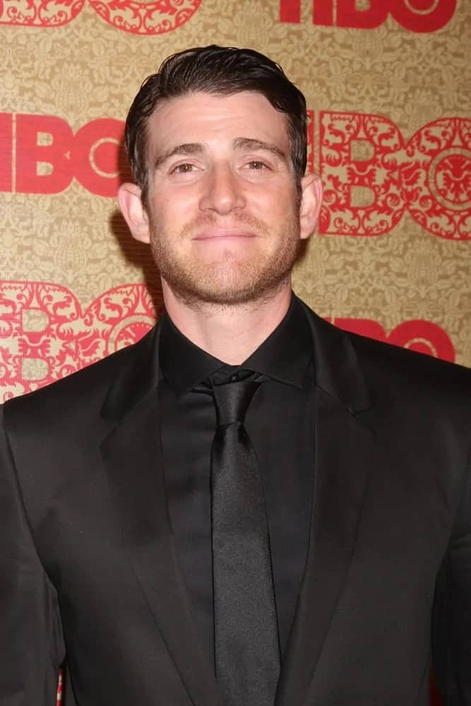 Bryan Greenberg's signature smile was on full display with his slick side-parted fade hairstyle when he attended the HBO 2014 Golden Globe Party at the Beverly Hilton Hotel.