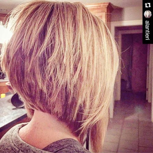 Short Layered Stacked Bob Hairstyle