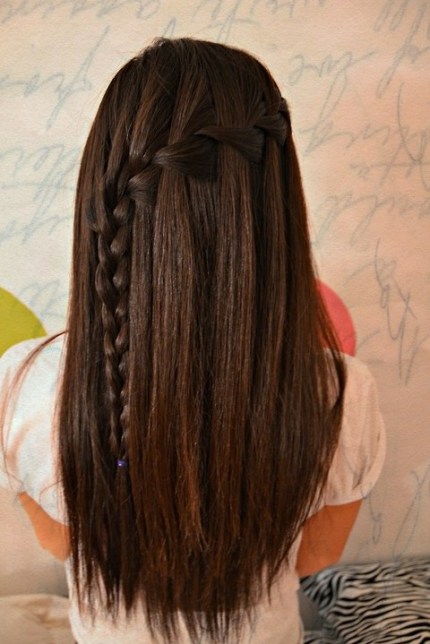 Waterfall Braid for Long Straight Hair