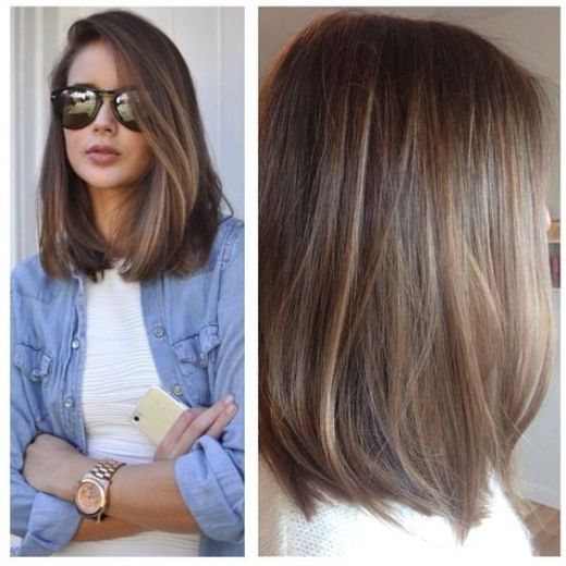 brunette balayage lob hairstyle 2017