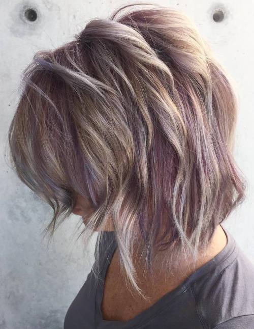 Blonde and Purple Bob