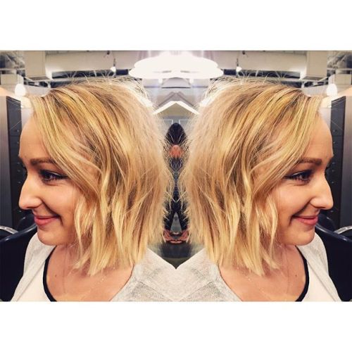 Tousled blonde bob hairstyle for women