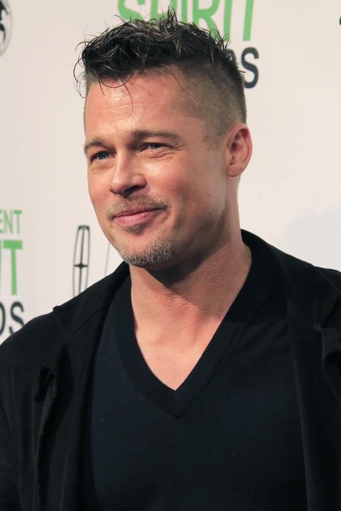 Brad Pitt rocked the tousled mohawk at the Film Independent Spirit Awards at Tent on the Beach back in March 1, 2014 in Santa Monica, CA.