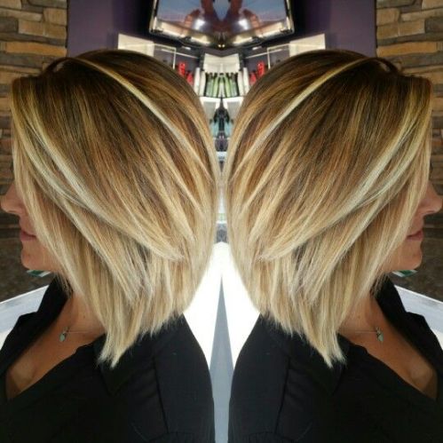 Inverted bob blonde balayage