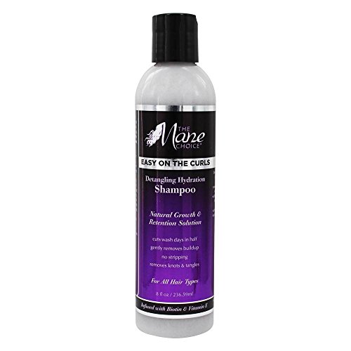 THE MANE CHOICE Easy On The Curls Detangling & Hydration Shampoo (8 Ounces / 230 Milliliters) - Biotin, Avocado Oil and Vitamin E to Clean, Nourish & Hydrate Your Curly Hair