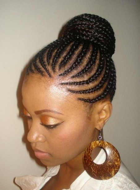 Cornrows Bun Updo for Women