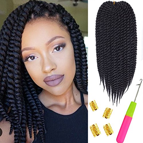 Mirraâ€™s Mirror 6Packs 12â€ Havana Twist Crochet Hair Mambo Twist Senegalese Crochet Braids Braiding Hair 75gram/12 roots/Pack