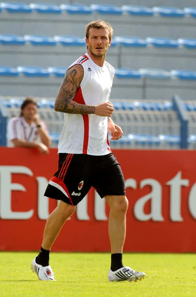 The football star player during a training session at the Al Nasr soccer stadium in Dubai last January 03, 2008. He had a short hairstyle complementing his short beard.